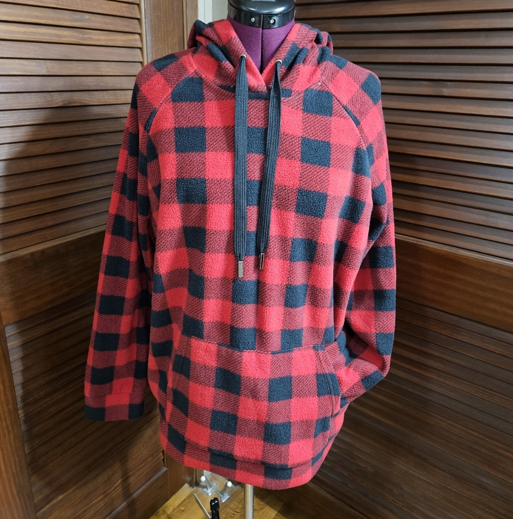 Red and Black Checkered Hoodie